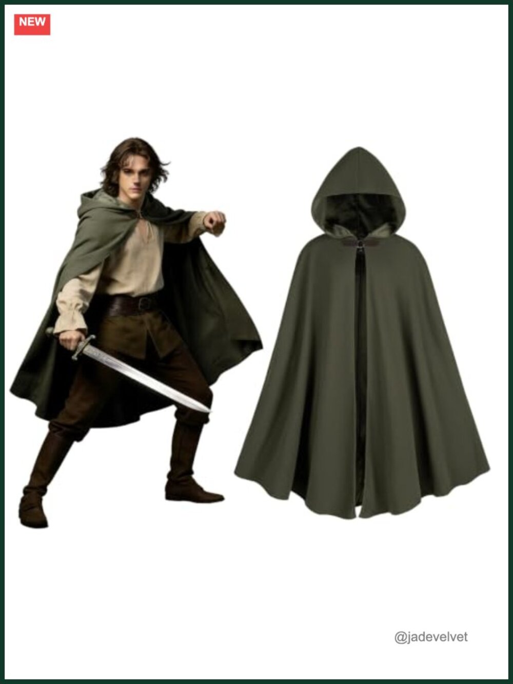 Medieval Hooded Cloak Renaissance Cape Adult Costume